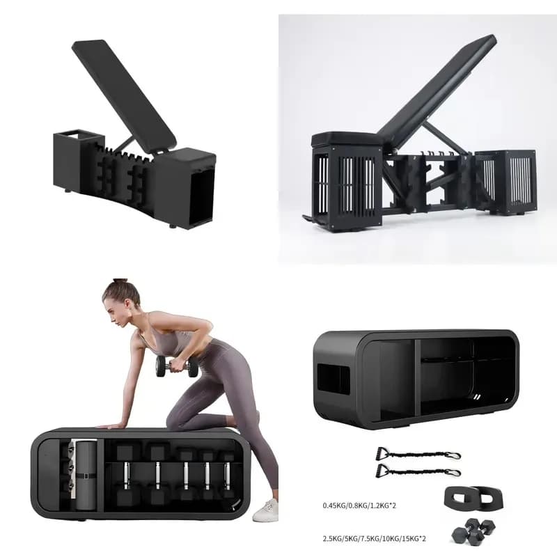 Home Gym Multi Function Storage Stool with Sit Ups Dumbbell Kettlebell Rack