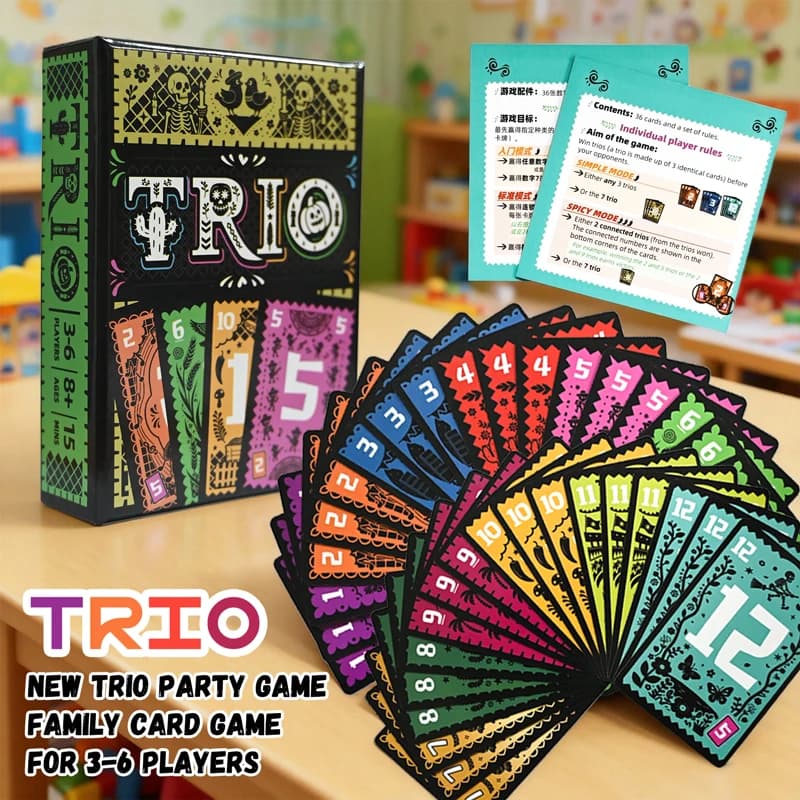 Gioco da tavolo con carte strategic Carta TRIO Divertimento per feste di famiglia e amici 3-6 giocatori Gioco da tavolo Carta giocattolo di intrattenimento per tutte le età