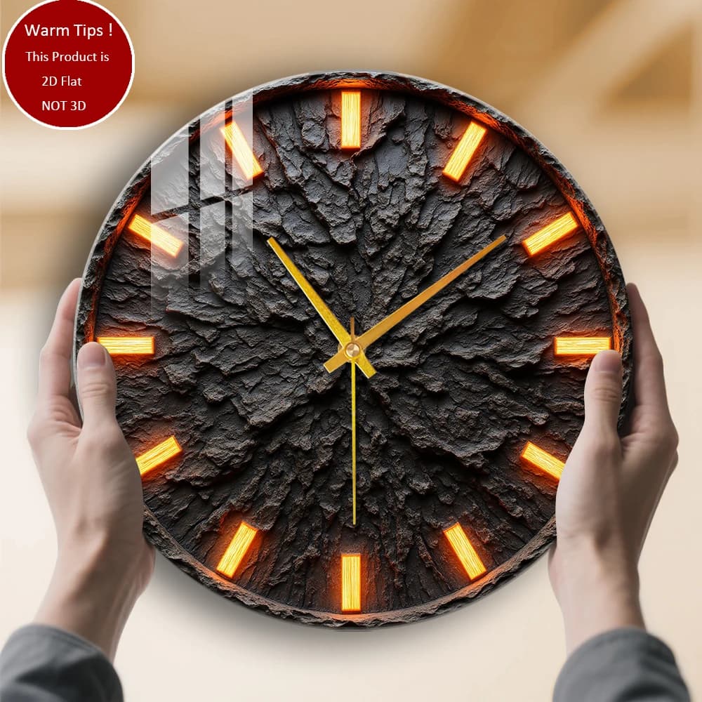 Tempered Glass Wall Clock Lava Rock Luminous indicators for watches suitable for wall decorations or table displays everywhere