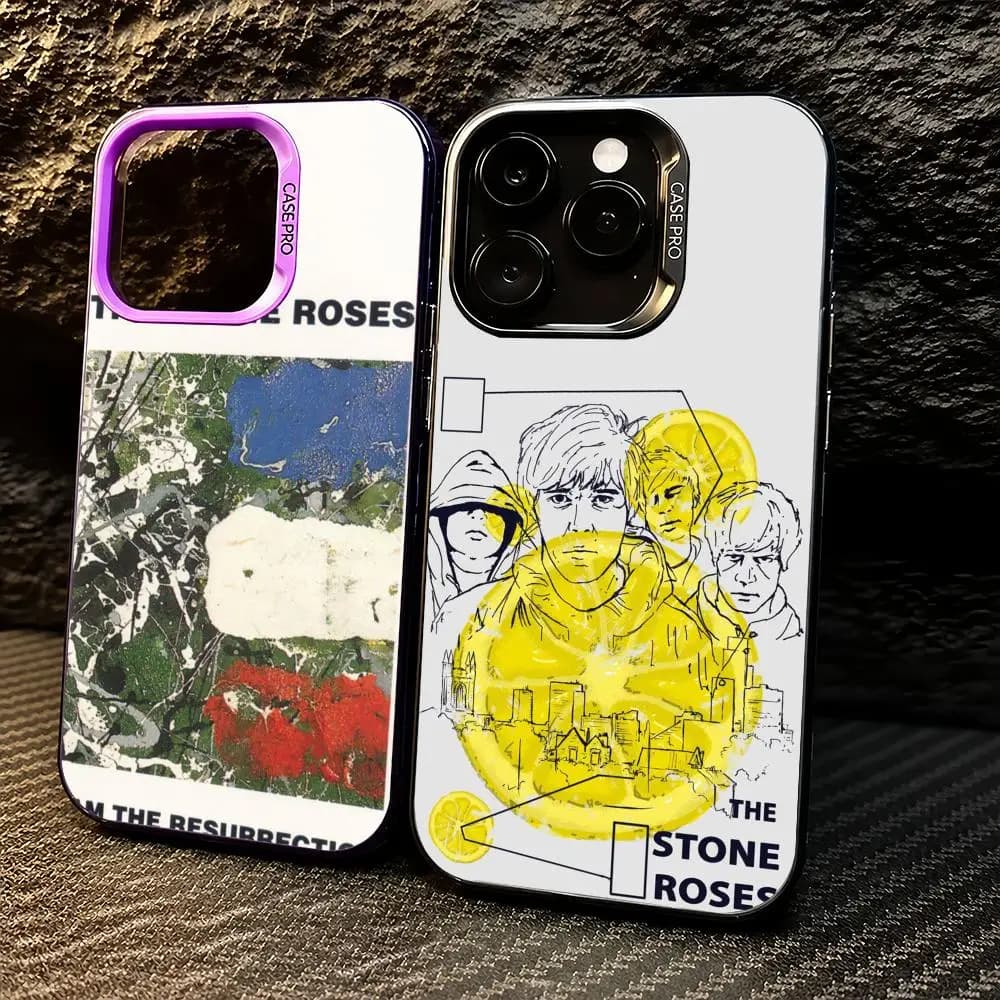 T-The S-Stone-R-RosesS bandS Phone Case iPhone 11/12/13/14/15/16/17 Pro Max Color Gradient TPU Slim Shockproof Case