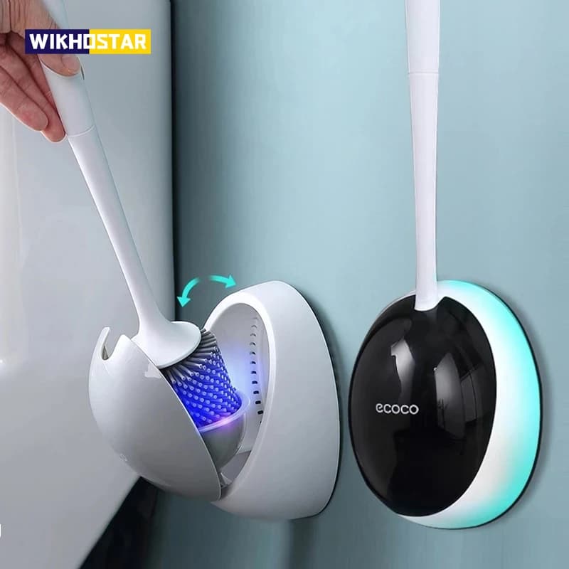 WIKHOSTAR TPR scopino in Silicone accessori per WC scopino per WC drenabile utensili per la pulizia a parete set di accessori per il bagno