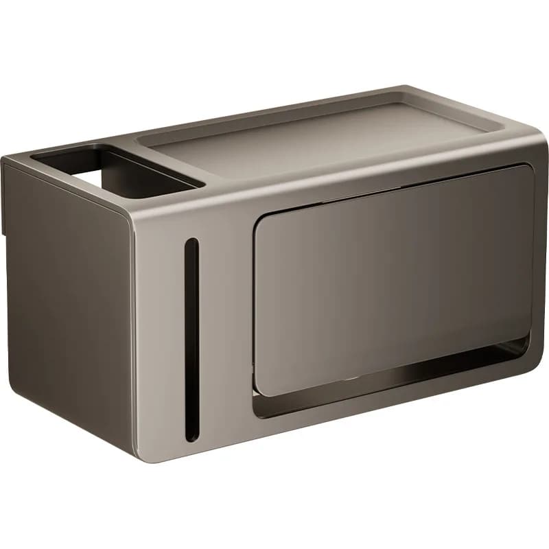 Porta asciugamani di carta Nessuna perforazione, portarotolo di carta WC sospeso a parete, WC, bagno Deposito multifunzionale con coperchio