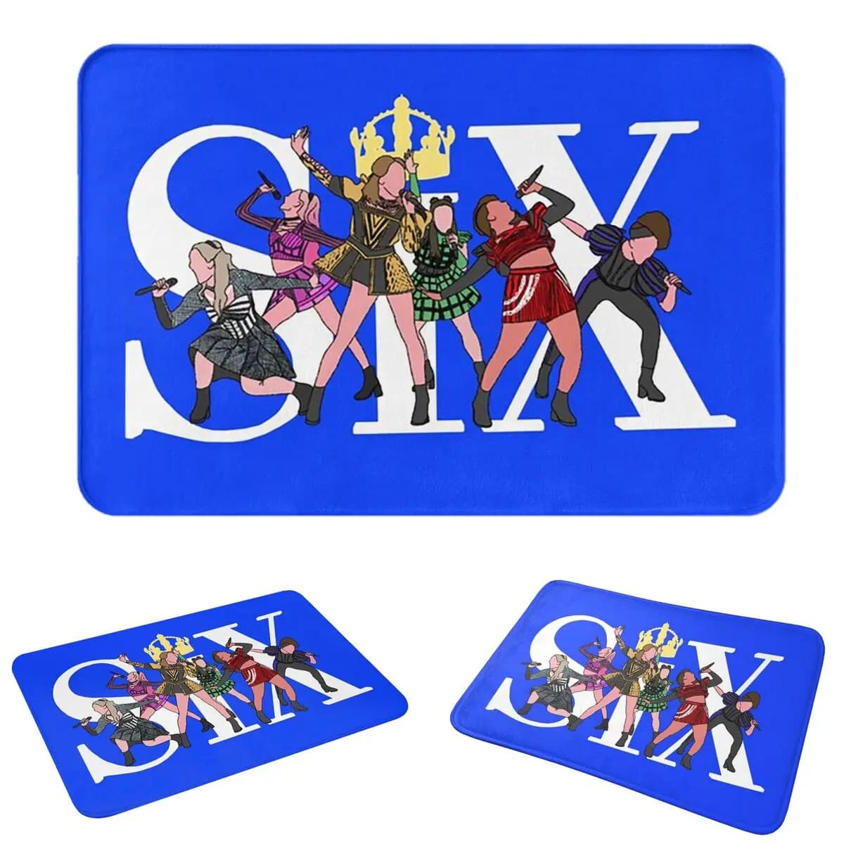 Six The Musical Anti-slip Doormat Floor Mat Sand Scraping Carpet Rug for Kitchen Entrance Home Bedroom Footpad Mats