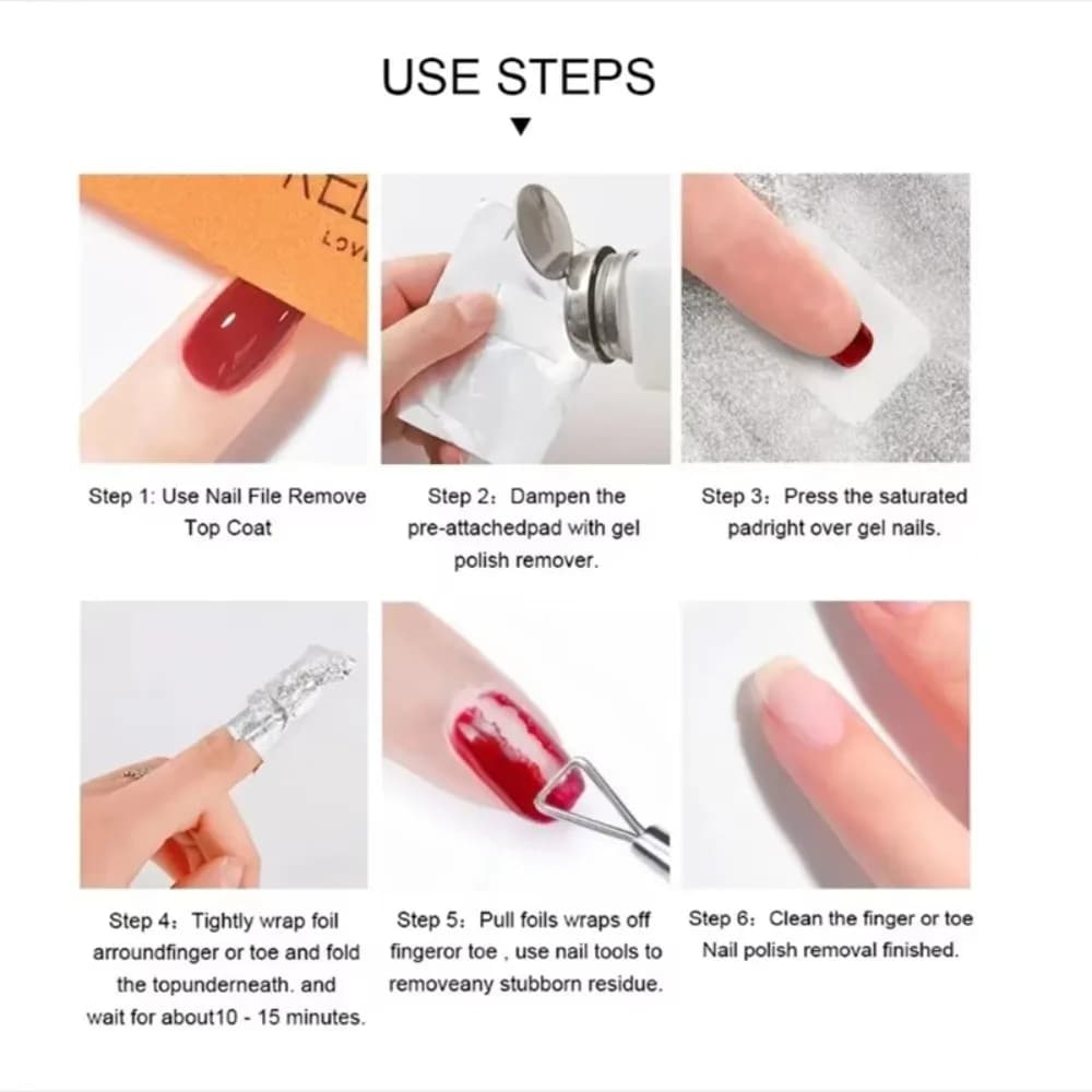 50/100pcs Aluminum Nail Polish Wrap DIY Nail Care Polish Remover Nail Polish Remover Wrap Manicure Tools Cleaning