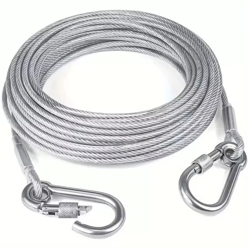 1pc 2/5/10meters versatile clothesline stainless steel rope for outdoor camping traction ropes thickened dog pet leash