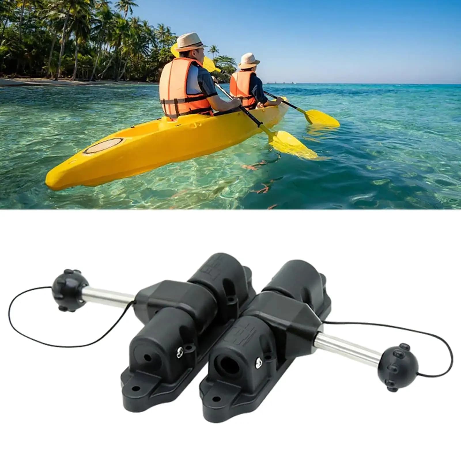 2Pcs Locking Kayak Paddle Holder Deck Mounted Durable Secure Paddles Paddle Lock for Rubber Boat Watercraft Raft Dinghy Canoe