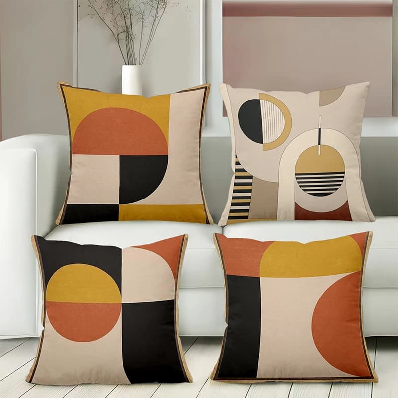 Modern Geometric Patterned Throw Pillow Set Decor Polyester pillowcase, sofa decorative cushion cov Headboard Pillow