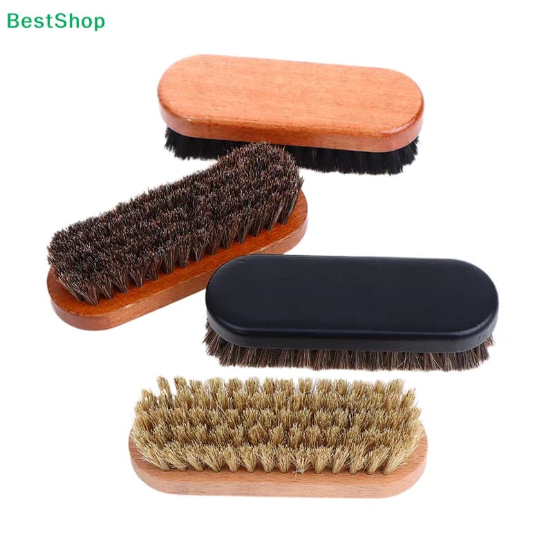 ☽1Pcs Handle Dashboard Details Polishing And Cleaning Brush Horse Hair Wood Brush Leather Shoe Care And Cleaning Shoe Brush
