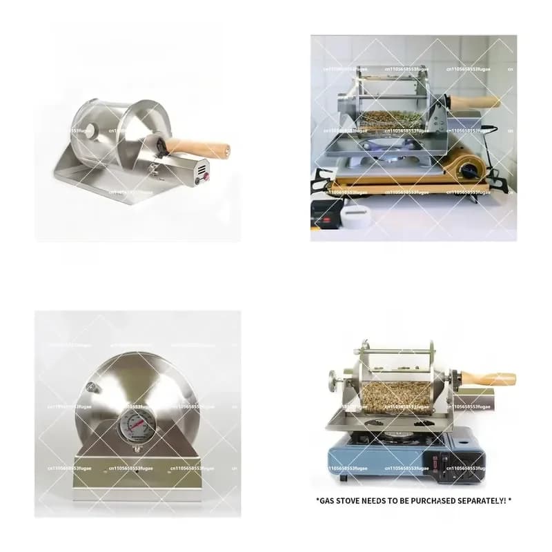 Electric Coffee Bean Roaster Machine for Direct Fire Strong Durable Quartz Glass Visualization
