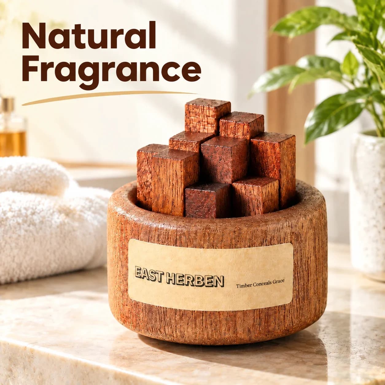 Firewood Pile Solid Wood Diffuser Flameless Essential Oil Aroma Wood Long Lasting Scent Ornament for Bathroom Hotel Room Decor