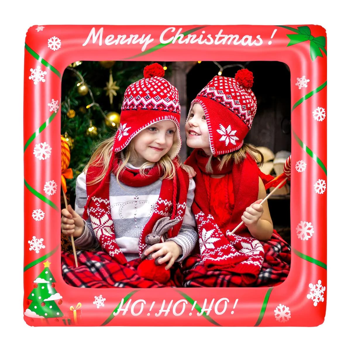 Christmas Inflatable Frame 71cmx71cm Blow Up Party Photo Booth Props Selfie Picture Frame Festival Decoration Blow Up Prop