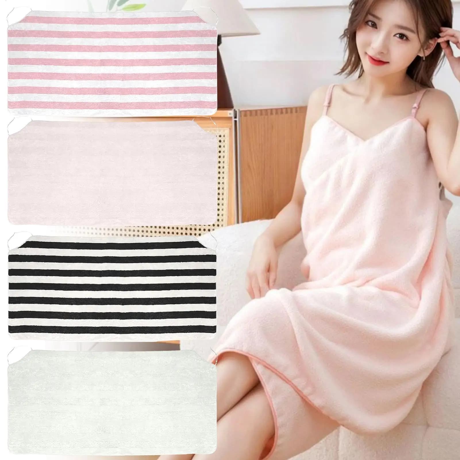 Women's wearable towel Soft towel Beach towel Short-drying coral fleece towel Spa towels wrapped on women's chest