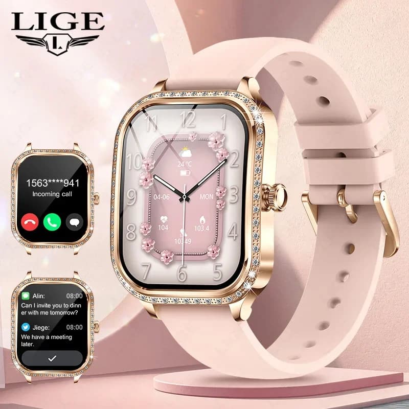 2026 Luxury Women's Watch Smart 1.75 "Display HD Frequency Cardiaca Sport Fitness IP68 Waterproof Bluetooth Smartwatch Call For Lady's Gift