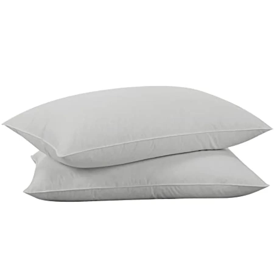 Cuscini in Piuma d'Oca - Set di 2 Cuscini King Size per Letto, Collezione Hotel con Rivestimento 100% Cotone