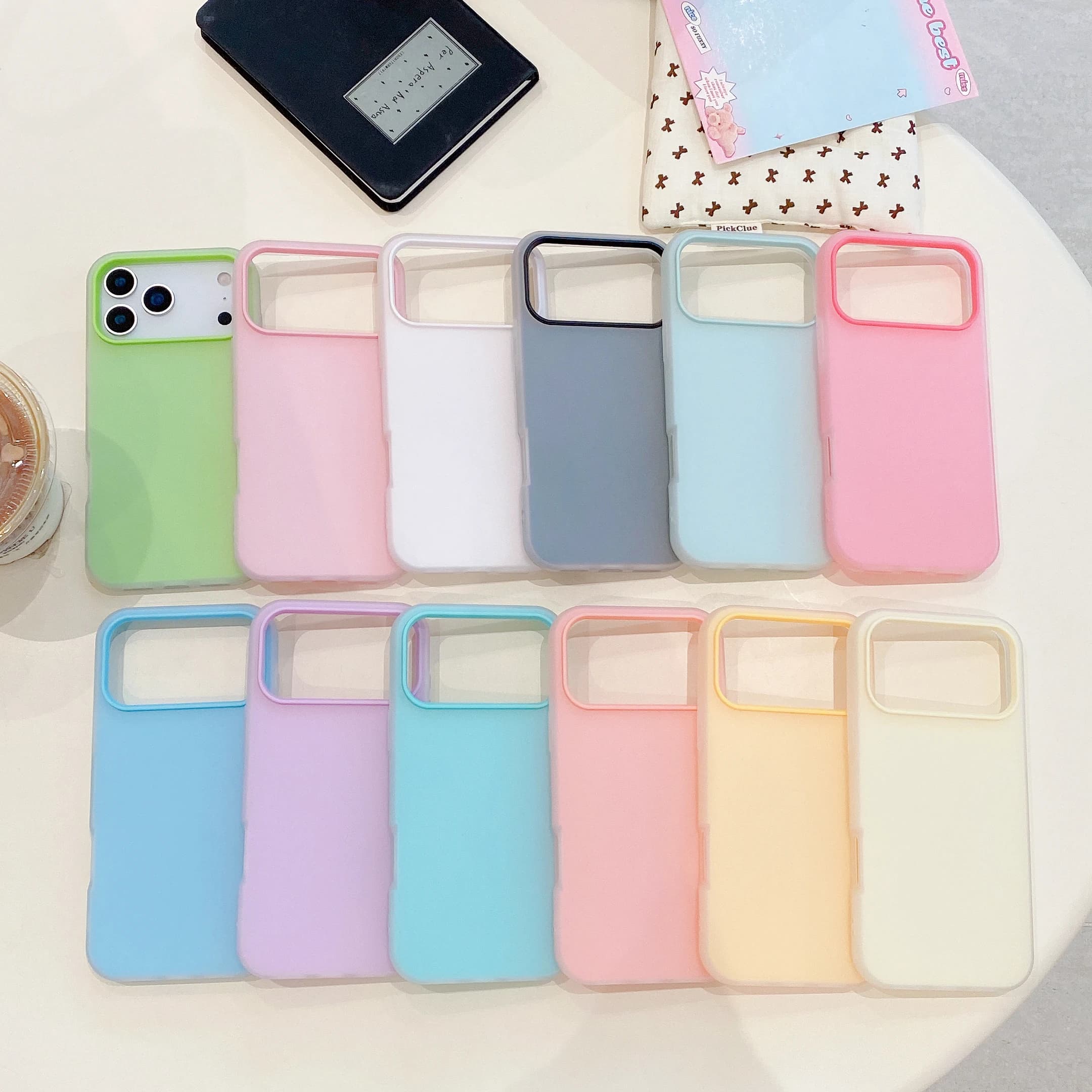 Custodia 2 in 1 estiva semplice colori caramella per iPhone 17 16 15 14 13 Cover protettiva rigida antiurto per iPhone 17 16 15 14 13 Pro MAX