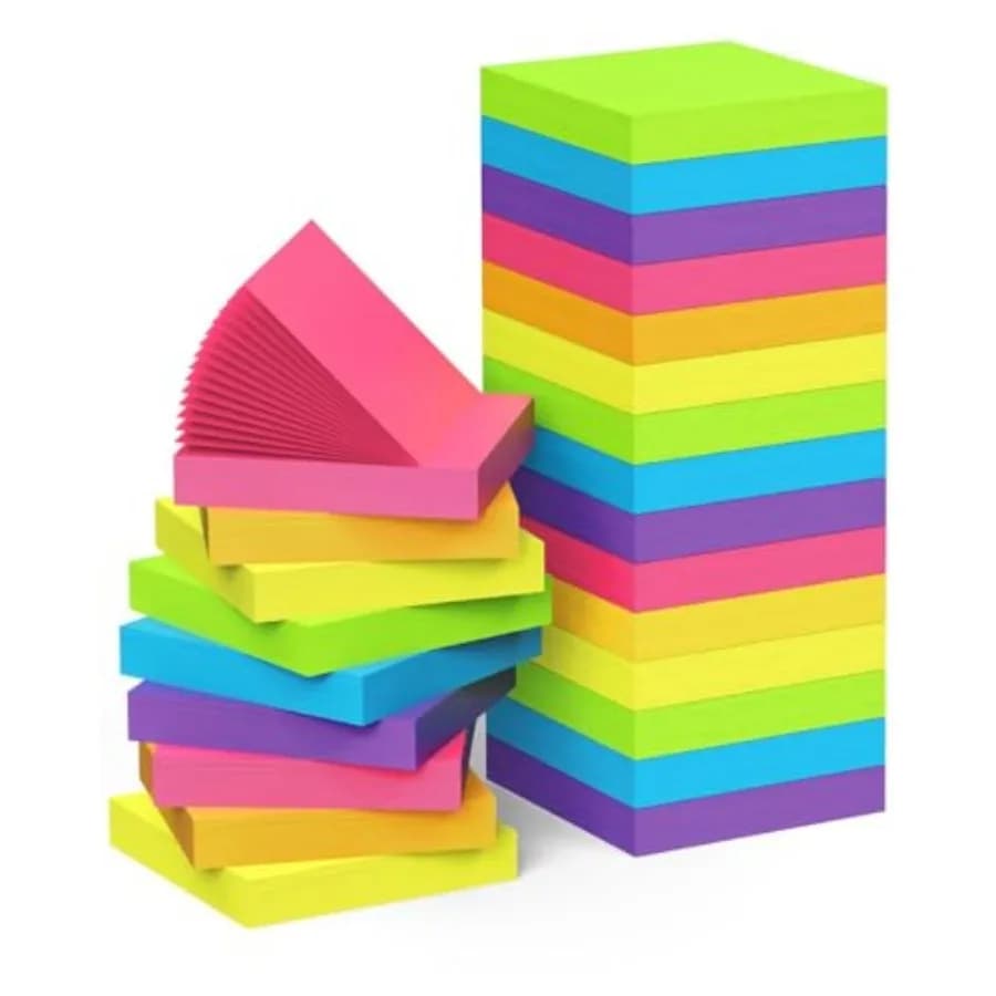 Pads Sticky Notes 3x3 Inch, 75 Sheets/Pad - Colorful Self-Stick Memo Pads, Thick Paper, Smooth Writing, Easy to Stick and Remov