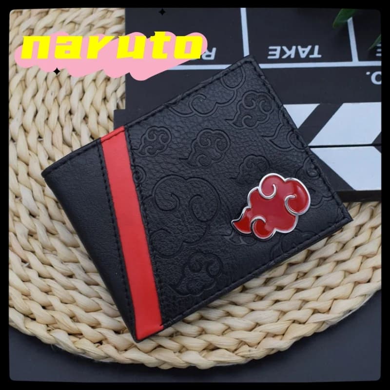 Naruto Sasuke Akatsuki organizzazione nuvola rossa portafoglio cartone animato portafoglio da uomo in PU porta carte copertina passaporto regalo di compleanno di lusso