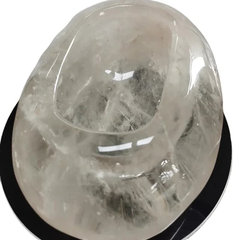 Luxury transparent quartz fluorite crystal bowl gift oval crystal singing bowl jar home decoration