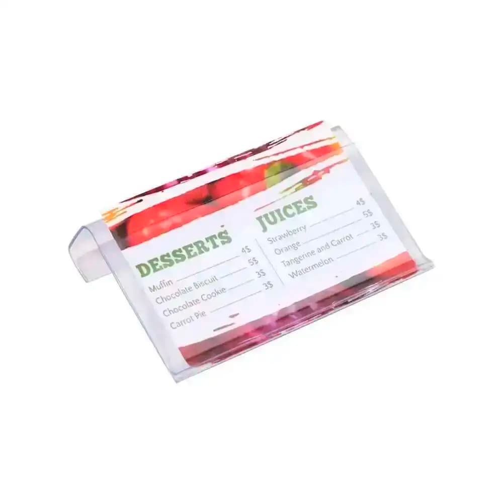 50 pezzi/lotto Etichette su supporti per cartelli per cestini o contenitori, clip in plastica per informazioni sui contenitori