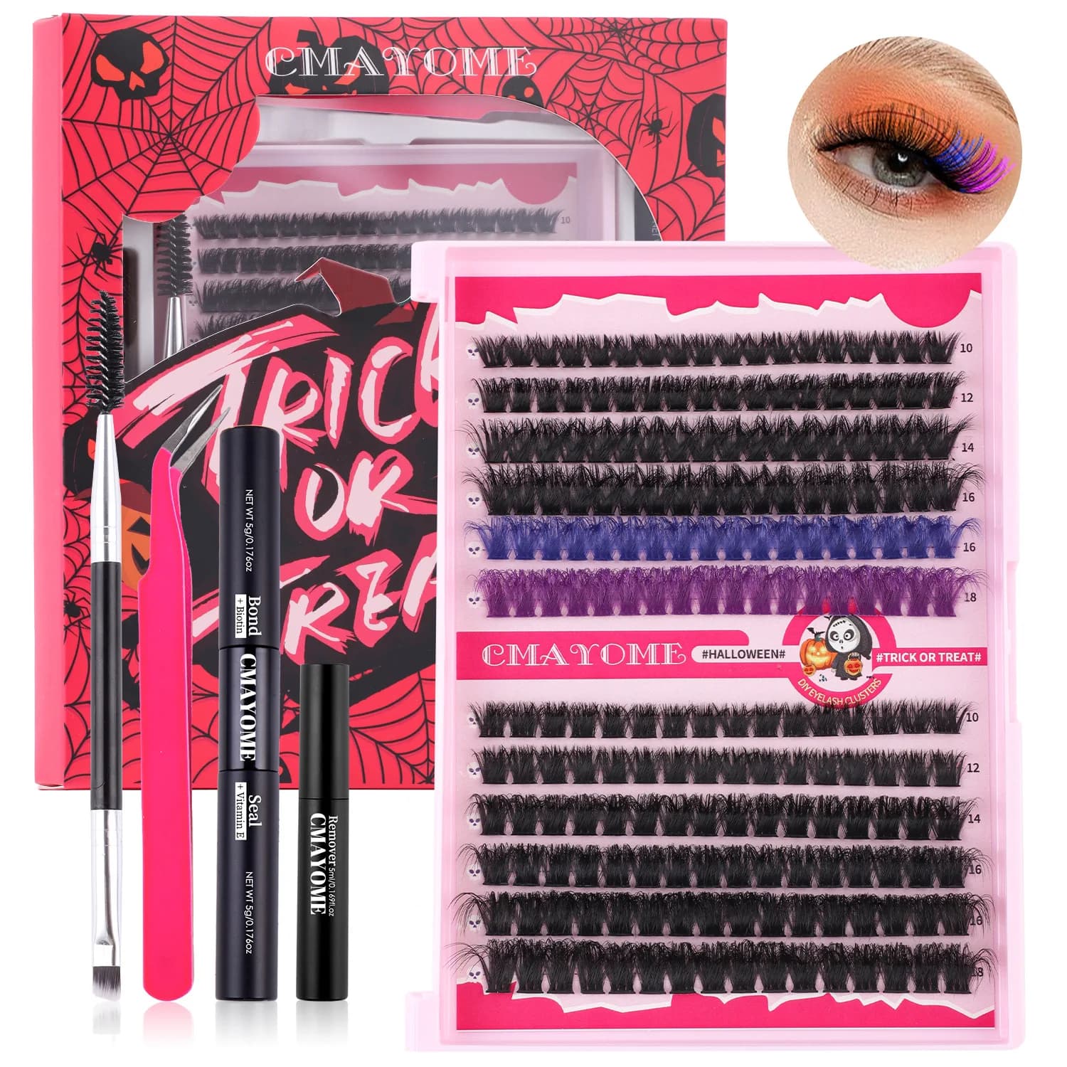 Set of fake eyelashes Color D Song 10-18 mm Natural thick eyelashes European and American segmented fai-da-te