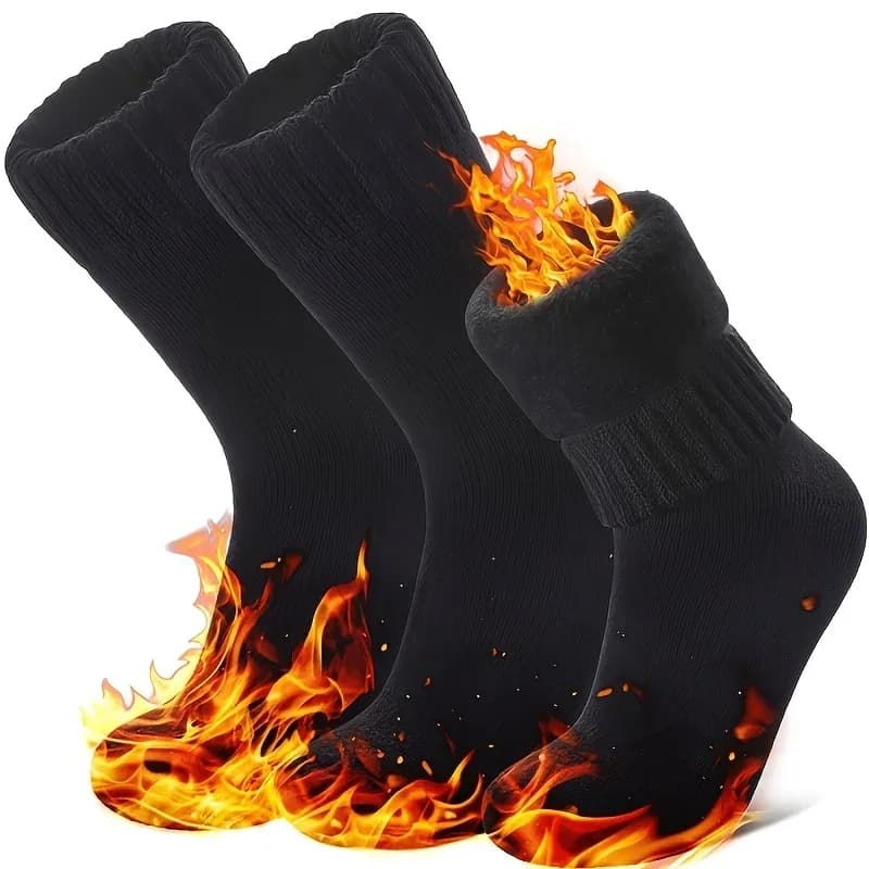 3 paia di calzini caldi da sci da donna - calzini spessi invernali resistenti al freddo con tasche elastiche a costine, lavabili in lavatrice, colori misti