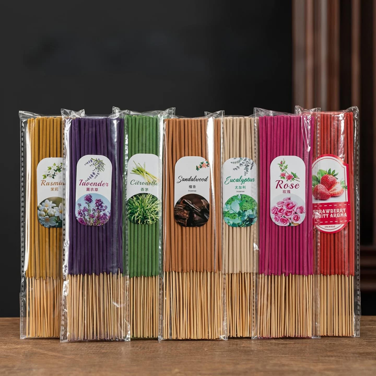 50Pcs Fruit-Flavored Incense Sticks Short Incense Coconut Rosemary Lily Strawberry Scent Aromatherapy Indoor Toilet Bathroom Deodorizer