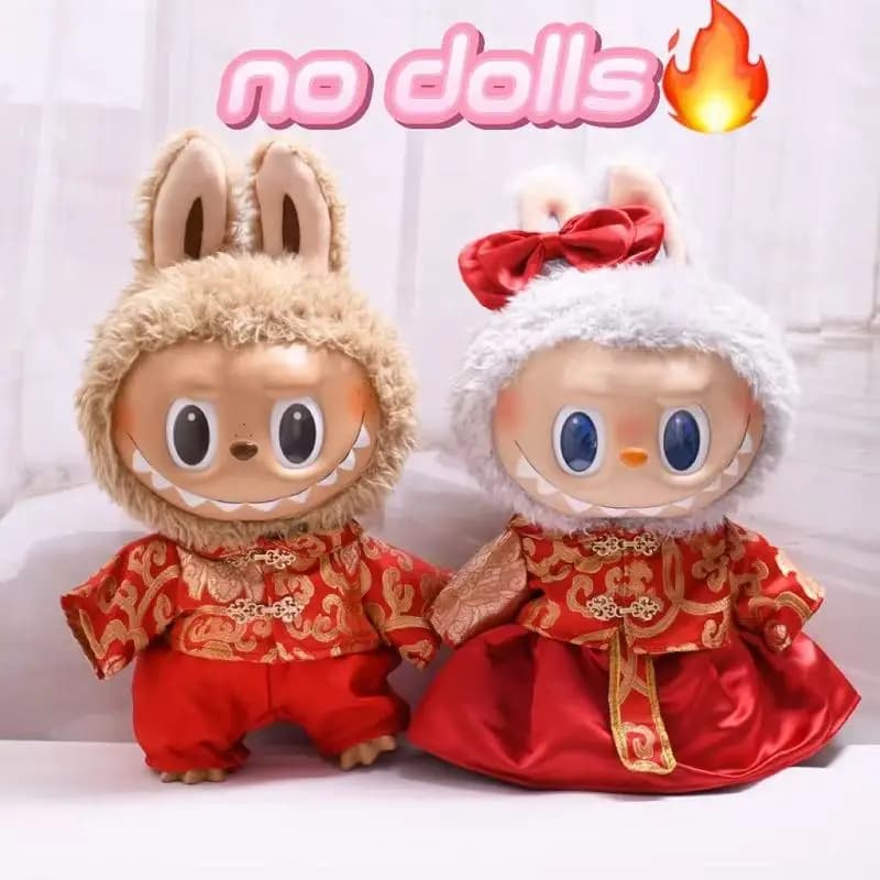 Per Labubu38cm Serie di costumi Tang di Capodanno felice e alla moda Collezione di bellissimi vestiti per bambini