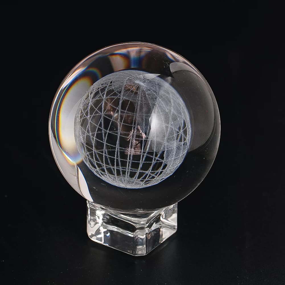 Terra trasparente incisa al laser sfera di cristallo sistema solare pianeti terra galassia sfera di vetro regali di astronomia decorazione della casa