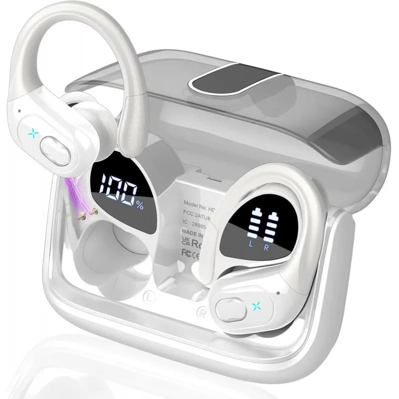 Nuove Cuffie Wireless Originali, Auricolari Sportivi Bluetooth 5.4, Cuffie con Riduzione del Rumore e Microfono, Ganci per Orecchie per Palestra/Lavoro