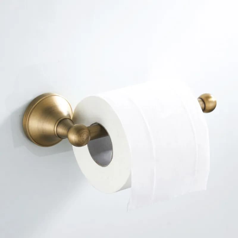 Portarotolo da parete in ottone anticato color bronzo, porta carta igienica, porta fazzoletti