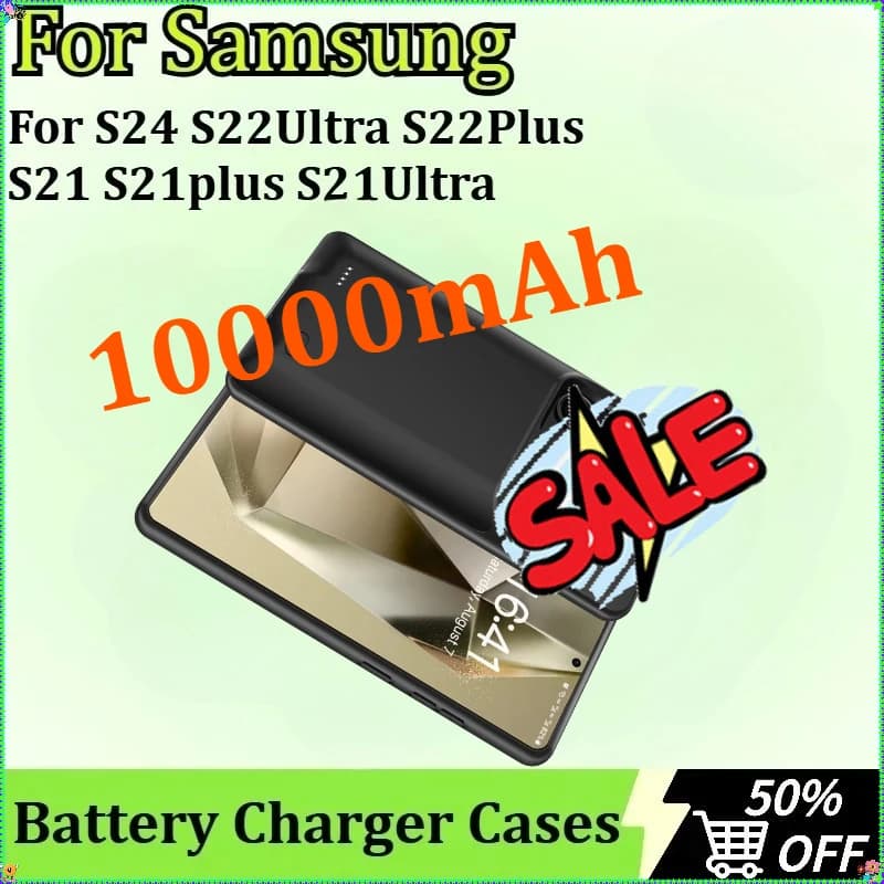 10000mAh per Samsung S24 S22Ultra S22Plus S21 S21plus S21Ultra Power Bank Custodia per caricabatteria Powerbank Custodia per batteria