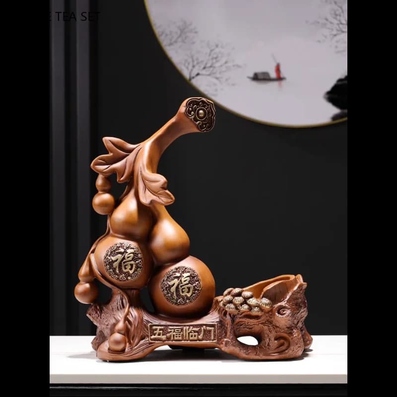 1 pcs pumpkin resin bottle holder for red wine decoration chinese style creative living room bottle closet for wine tray