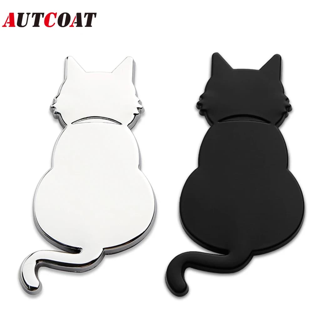 1PCS 3D Metal Car Sticker Metal Cat Adhesive Car Badge Emblem Sticker for Universal Cars Moto Bike Car Decoration