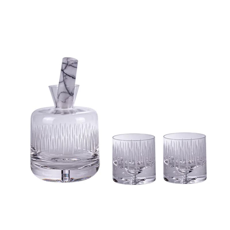 Set di bicchieri da vino in vetro artistico di fascia alta, decanter avanzato, bicchiere da vino sottopiaro per uso domestico all'ingrosso