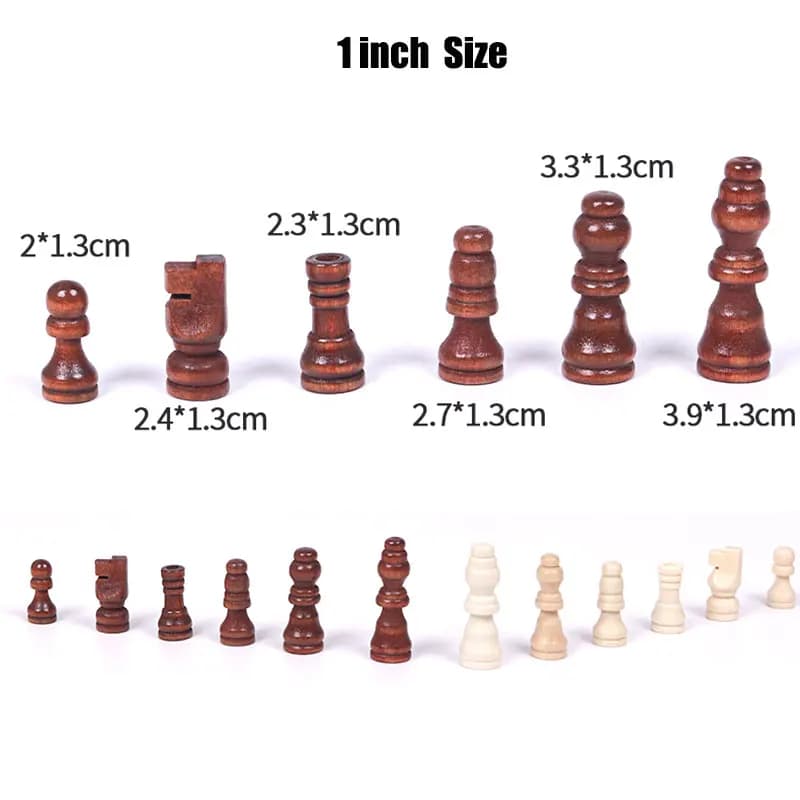 32 pezzi pezzi degli scacchi in legno Set completo di scacchi parola internazionale Set di scacchi accessori per l'intrattenimen