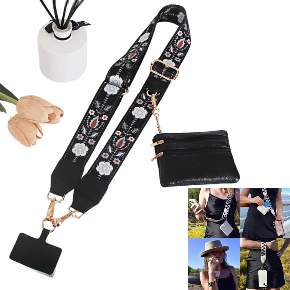 4 pz/set cordino regolabile per cellulare con portafoglio clip anti-smarrimento e cinturino Go per tracolla da donna per telefono