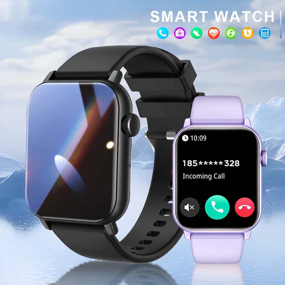 LAXASFIT Orologio intelligente alla moda con chiamata Bluetooth, riproduzione musicale, IP68, impermeabile, monitoraggio del fitness, per uomini e donne, orologio intelligente, regalo