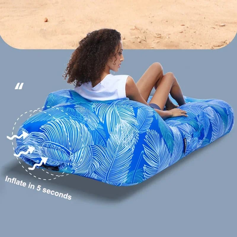 Divano Letto Gonfiabile Ultraleggero per Campeggio, Materasso Doppio ad Aria con Cuscino Integrato per Escursioni e Viaggi, Leggero e Comodo