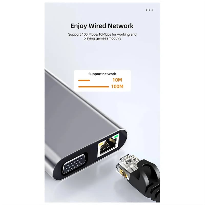 Docking station per laptop multiporta con hub USB 3.0 tipo C 11 in 1 da tipo C a 4K VGA PD RJ45 per Pro Air