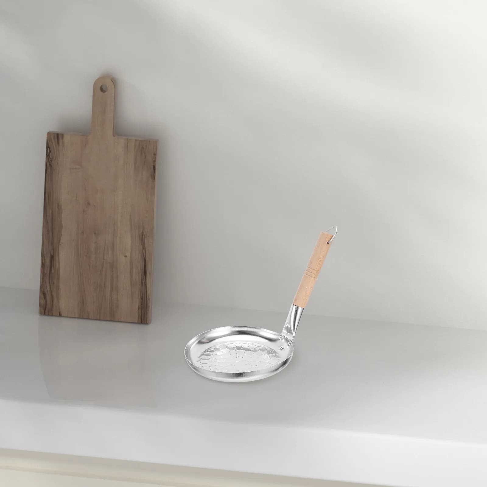 Aluminum Pancake Skillet Nonstick Flat Bottom Omelet Pan Vertical Handle Space Saving Fried Egg Frying Pan for Breakfast