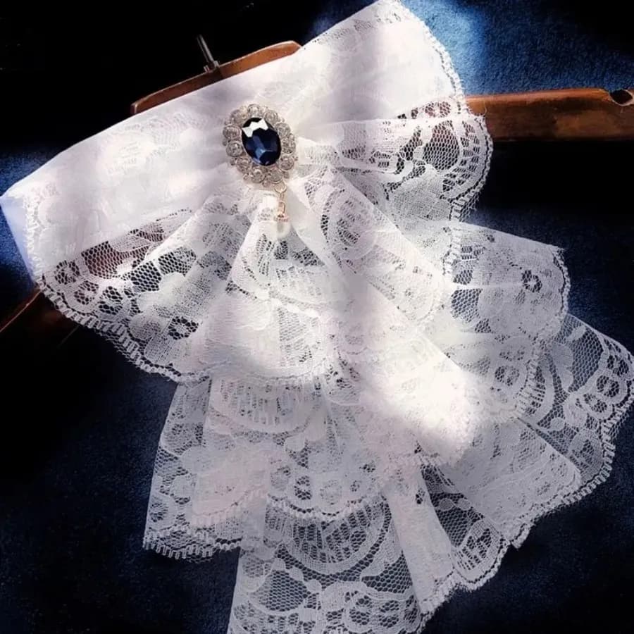 New Detachable Victorian Lace Collar White Layered Jabot Neck Collar Elizabethan Ruff Collar Stage Party Clothing Accessories