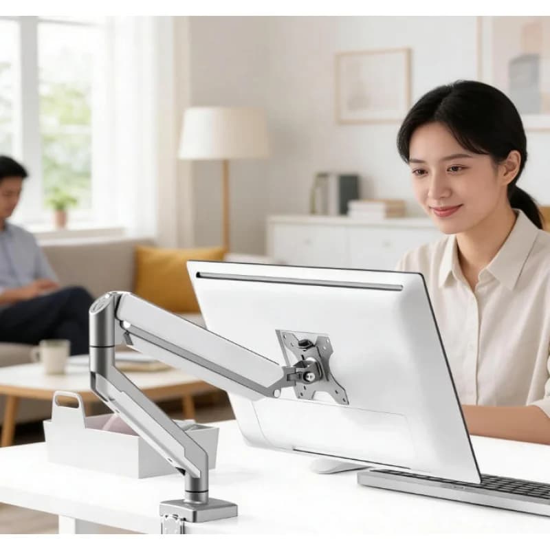 Supporto da Scrivania per Monitor Singolo, Staffa Universale Regolabile per Monitor da 32 Pollici fino a 19,8 Libbre