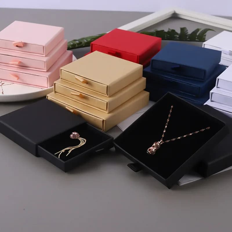 Cassetto di cartone confezione regalo per gioielli confezione regalo per orecchini ad anello collana confezione regalo scatole per gioielli espositore per gioielli