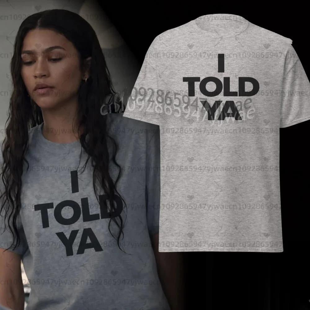 Maglietta da donna I Told Ya Challengers, T-shirt da uomo Harajuku con grafica estetica, a maniche corte, girocollo, unisex, in cotone, stile Street Hip Hop