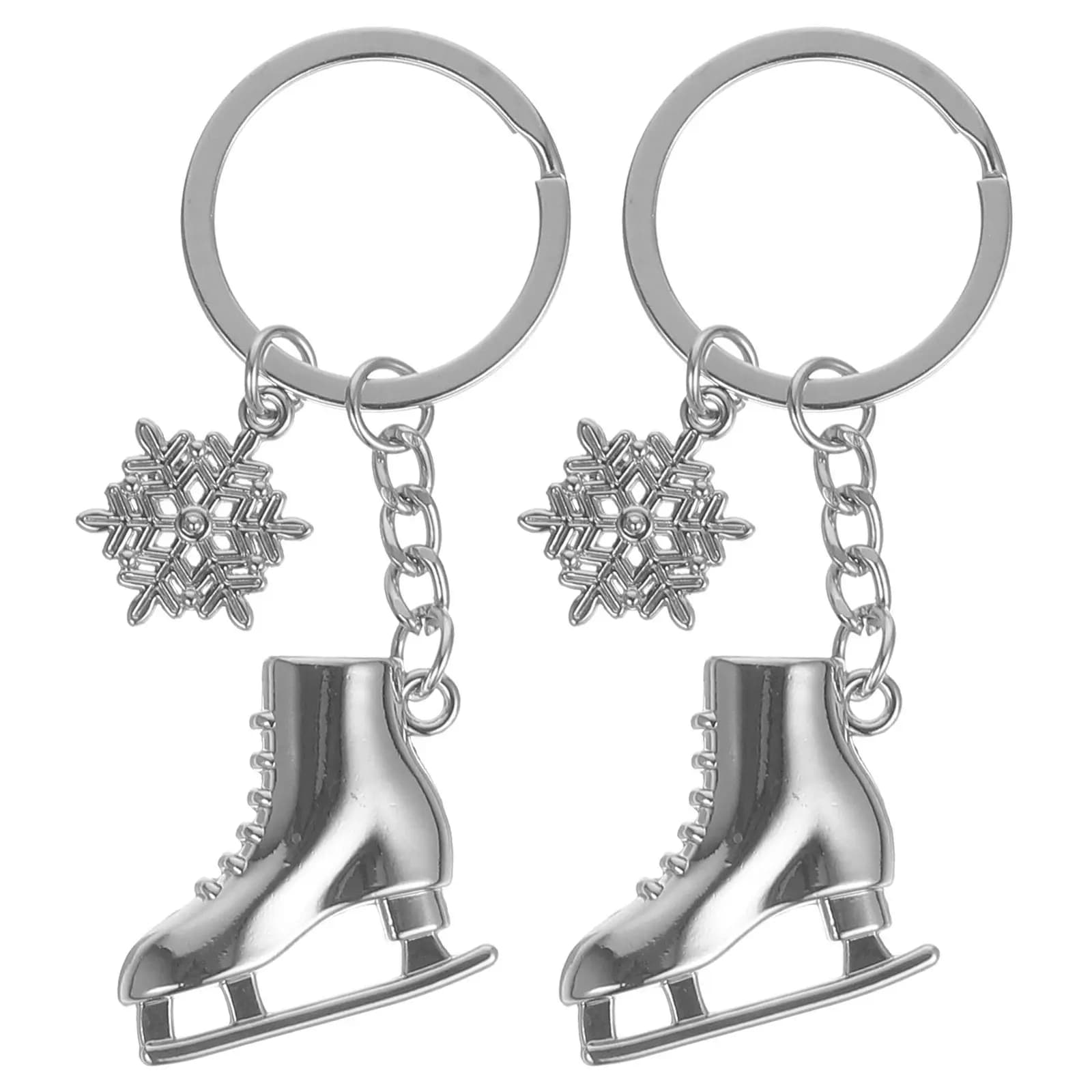 2 Pezzi Portachiavi Pattini da Ghiaccio, Ciondolo Creativo Invernale a Forma di Pattini, Portachiavi Decorativo Versatile, Portachiavi a Forma di Scarpa da Pattinaggio