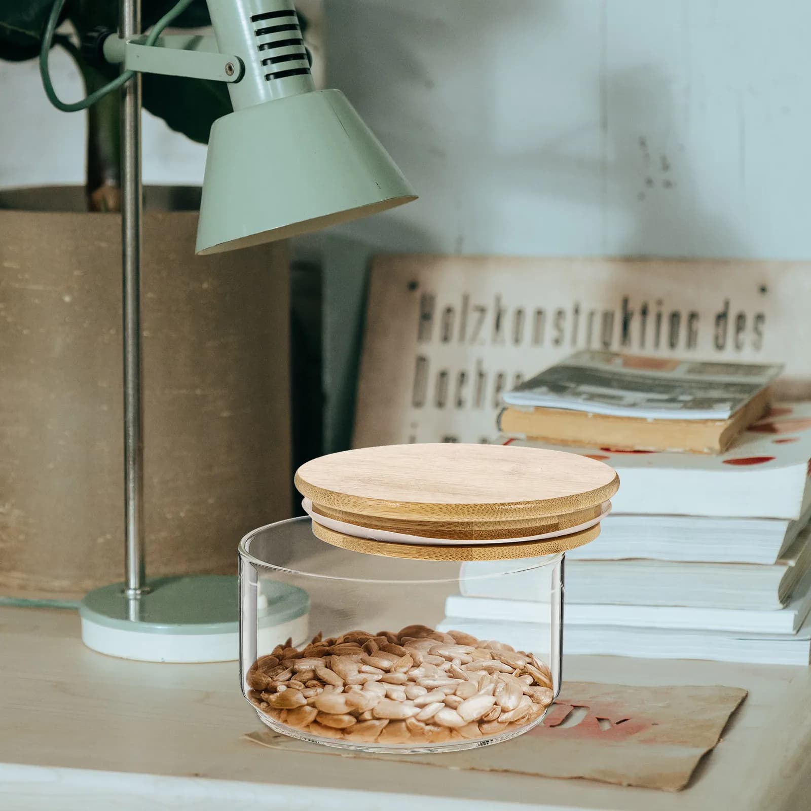 Barattolo in Vetro Premium con Coperchio Ermetico, Contenitore Trasparente per Alimenti, Ideale per Spezie, Noci, Caramelle, Cereali, Condimenti, Cucina e Casa