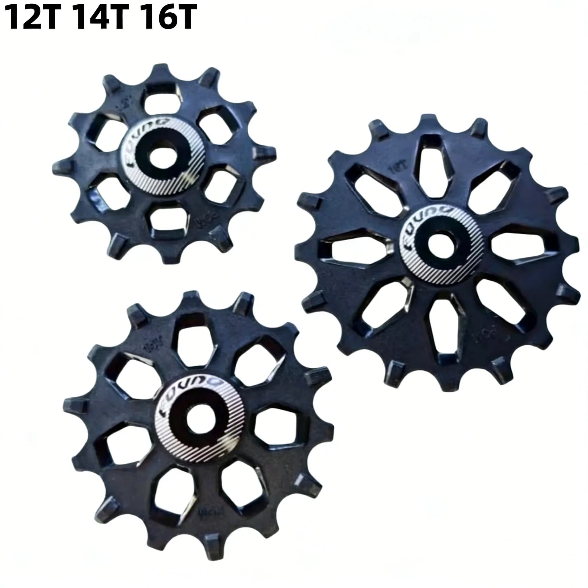 FOVNO Puleggia Deragliatore Posteriore Bici MTB/Bici da Corsa 12T 14T 16T con Denti Larghi e Stretti, Ruota Guida Supporto 7-12 Velocità, Ricambi Bici
