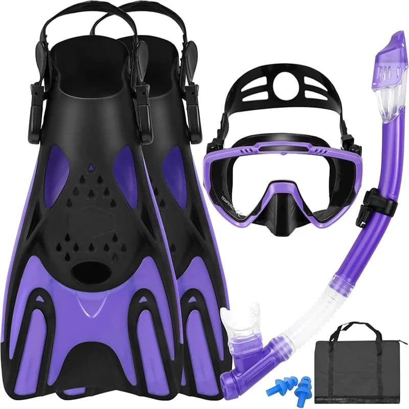 Snorkeling Set Adult Tempered Glass Sub Glass Glasses Snorkeling Mask Fully Dry Snorkeling Tube Snorkeling Three Pieces