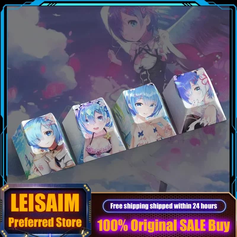 Re:Zero -Starting Life In Another World Anime Rem Theme Keycaps Tastiera meccanica Cherry PBT Copritasti personalizzati Regali simpatici cartoni animati