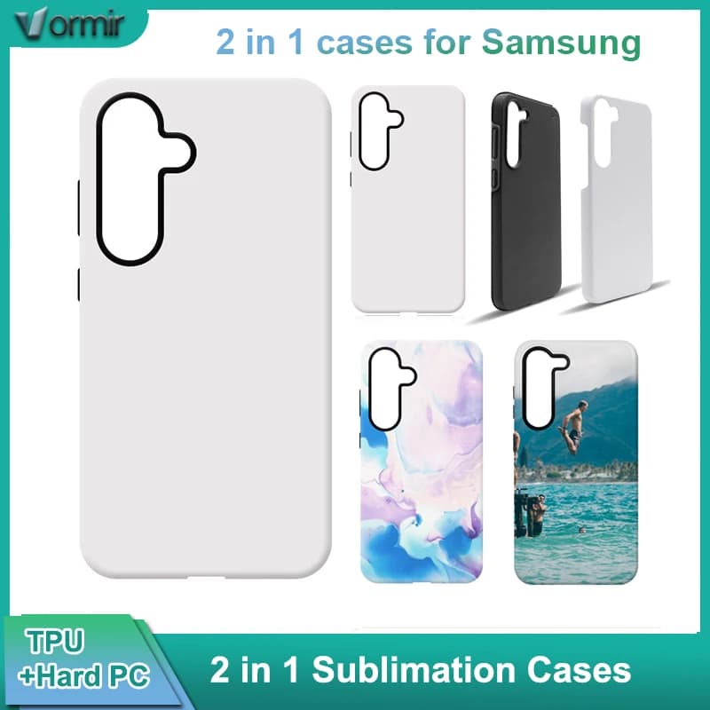 VORMIR 5pcs 2 in 1 Blank Phone Cases for Samsung S24 S23 S22 S21 Ultra Plus Phone Back DIY Sublimation Covers for A14 A13 A55